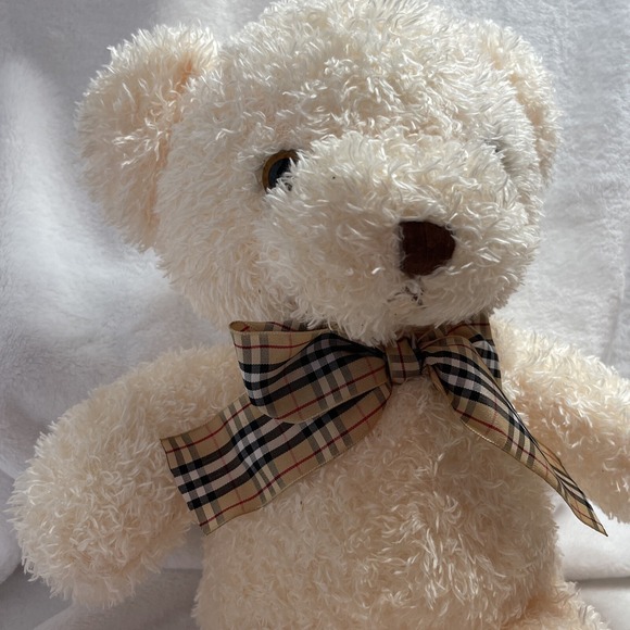 USUPSO‎ Life plush tan bear approximately 16" with plaid bow tie - Picture 3 of 7